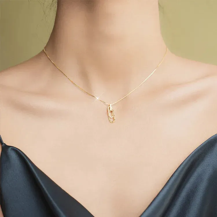 S925 Mother & Daughter Forever Linked Together Necklace - Silver