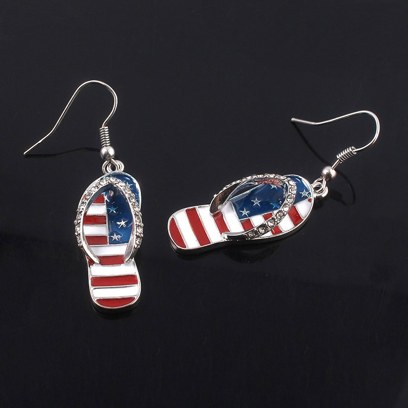 US Flag Slippers Earrings
