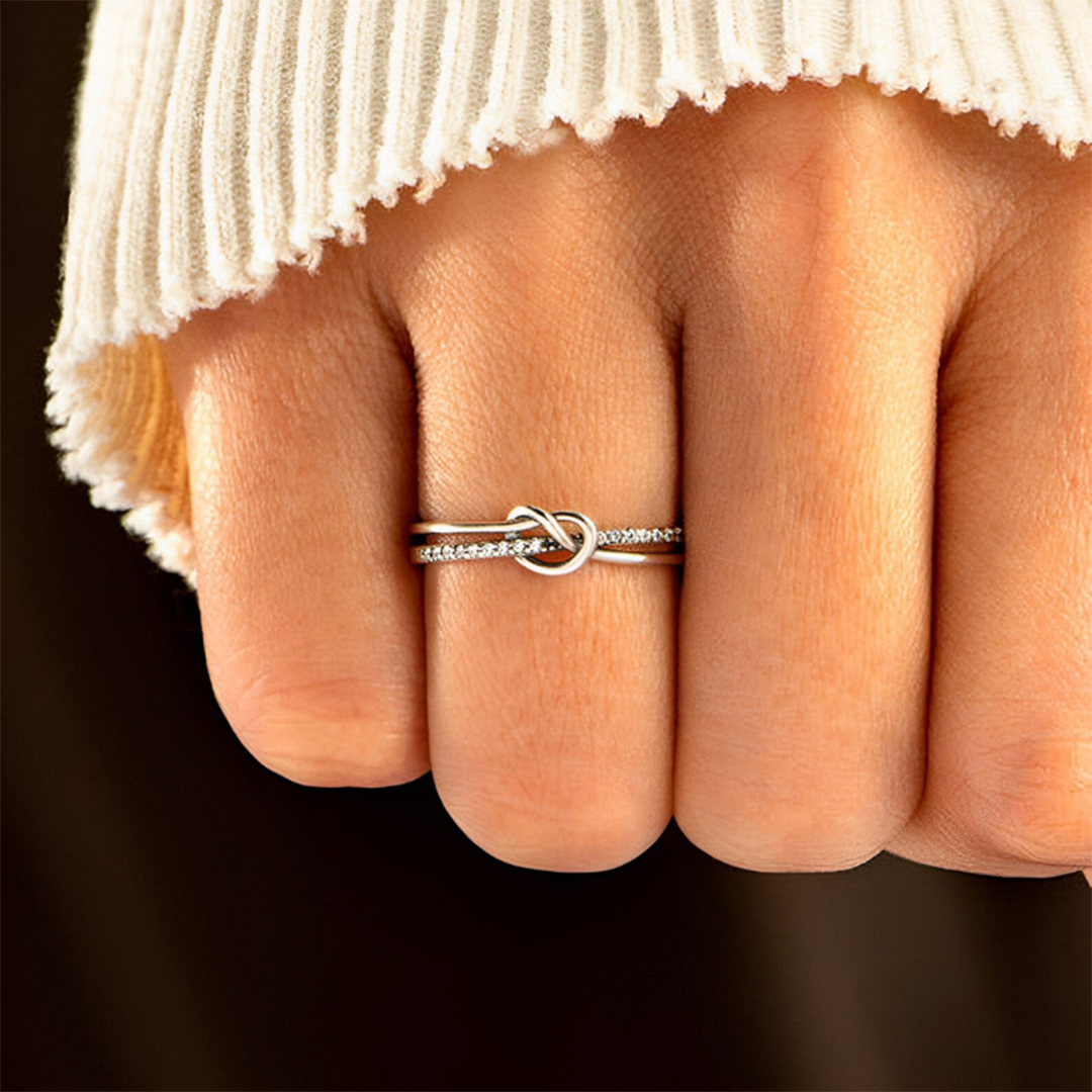 S925 The Love Between Mother And Daughter Is Forever Double Knot Ring