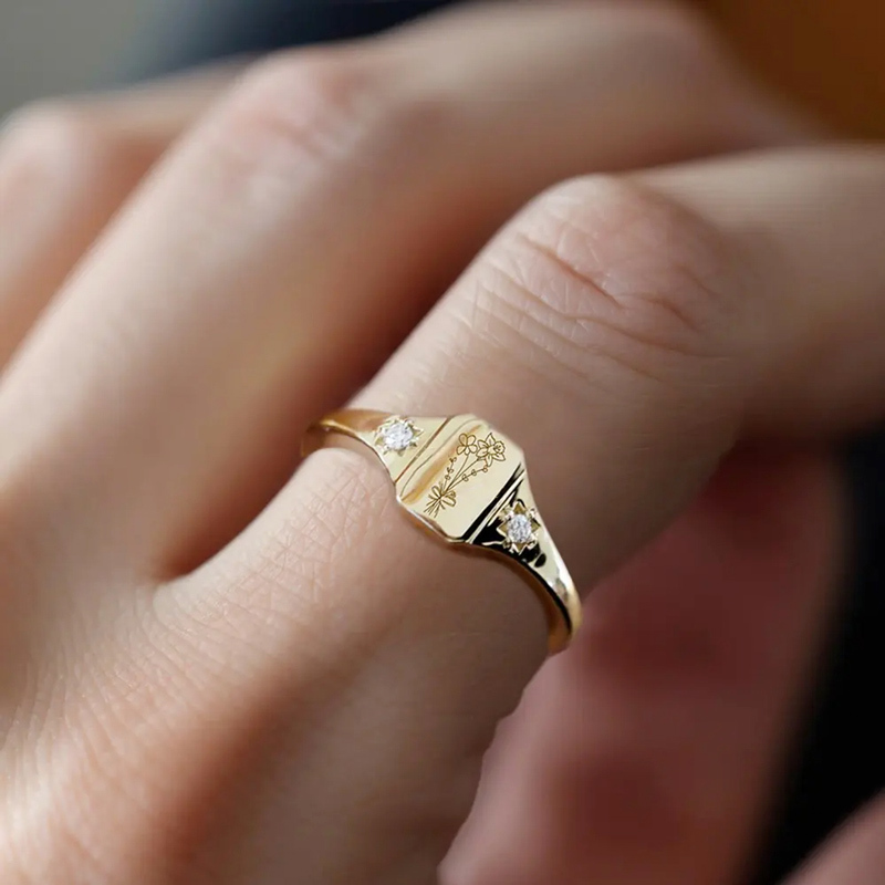For Daughter - S925 Raising Your Wildflower Mother-daughter Birth Flower Custom Ring