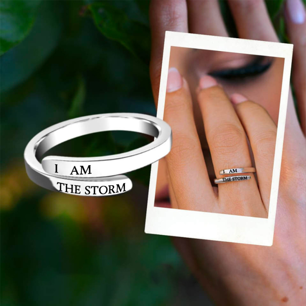 For Daughter - S925 "I AM THE STORM" Adjustable Ring