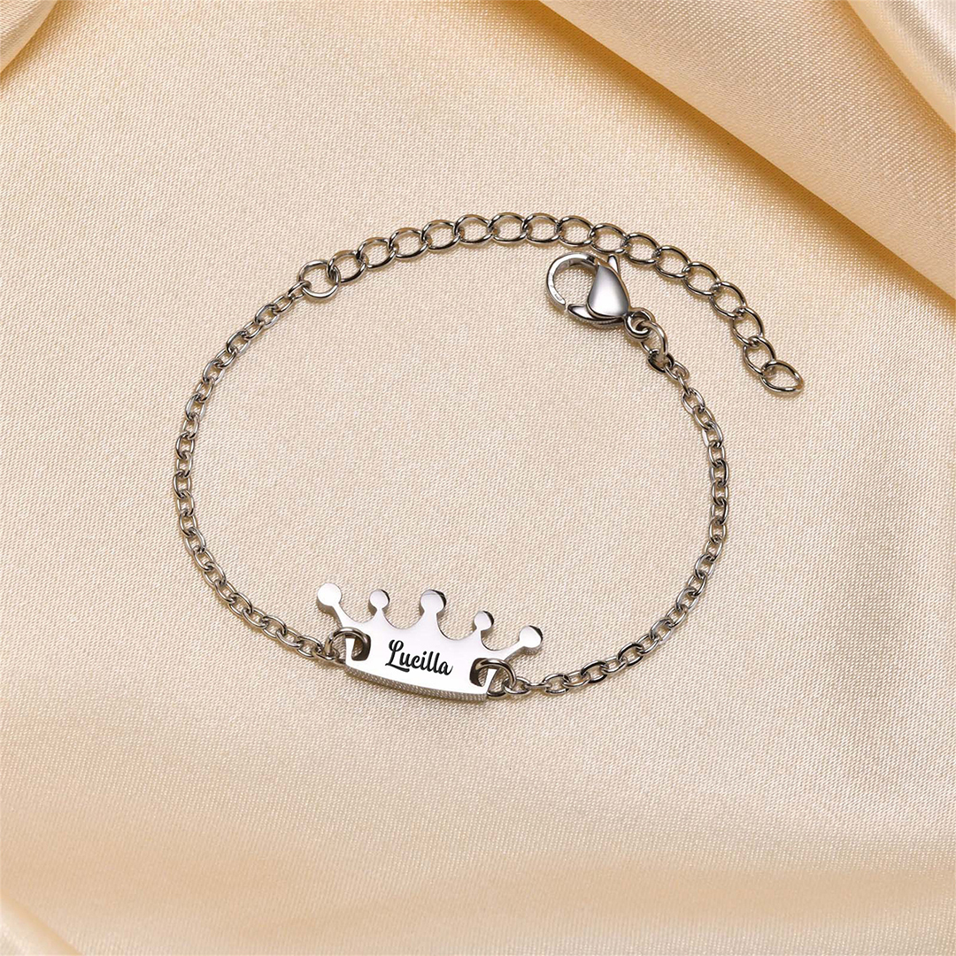 Custom Name Crown Bracelet