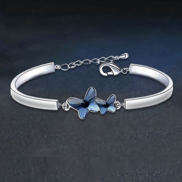 All You Have To Do Is Fly Blue Butterfly Crystal Bracelet