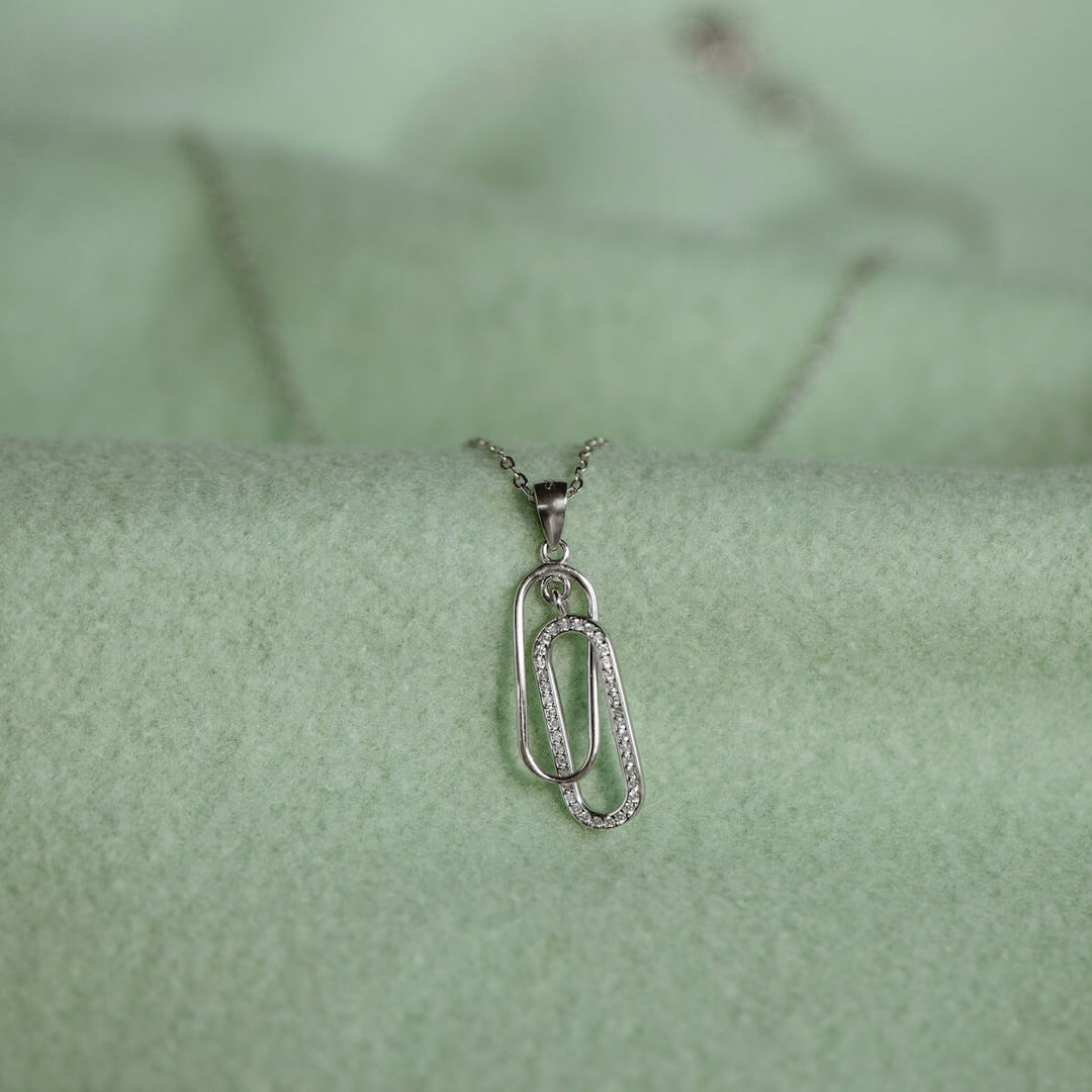 S925 Mother and Daughter Forever Linked Together Circle necklace