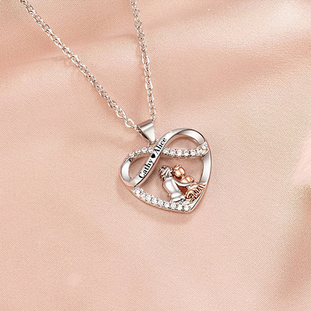 S923 Aunt and Niece Name Customized Infinite Love Necklace