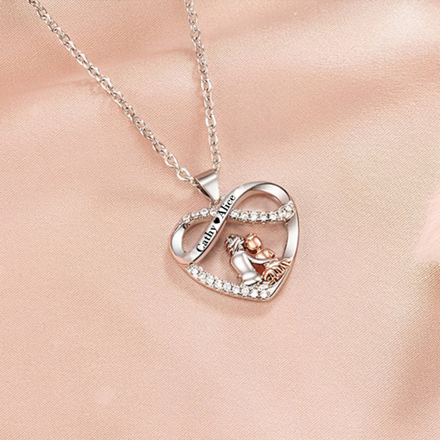 S923 Aunt and Niece Name Customized Infinite Love Necklace