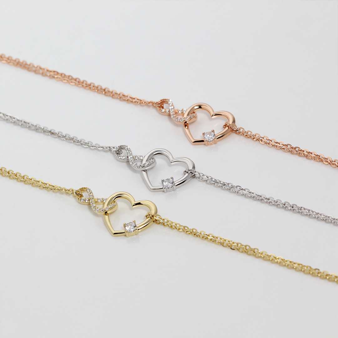 For Daughter - S925 I Love You Until Infinity Runs Out Infinite Heart Double Layer Bracelet