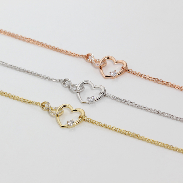 For Daughter - S925 I Love You Until Infinity Runs Out Infinite Heart Double Layer Bracelet