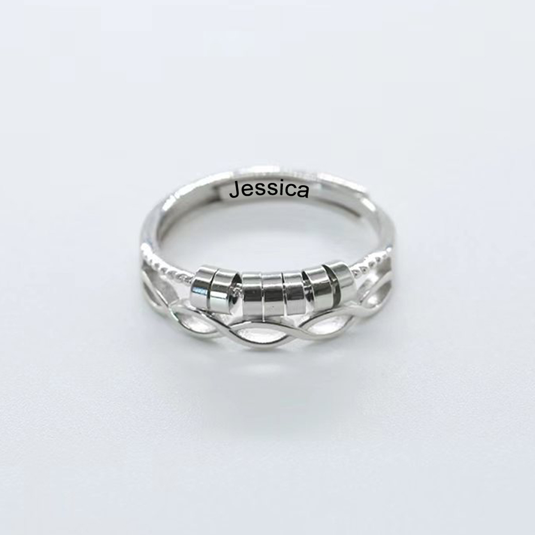For Daughter - S925 Drive Away Your Aanxiety Name Custom Ring