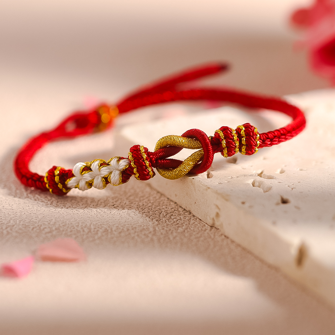 For Granddaughter - Grandmother And Granddaughter A link That Can Never Be Undone Peach Knot Bracelet