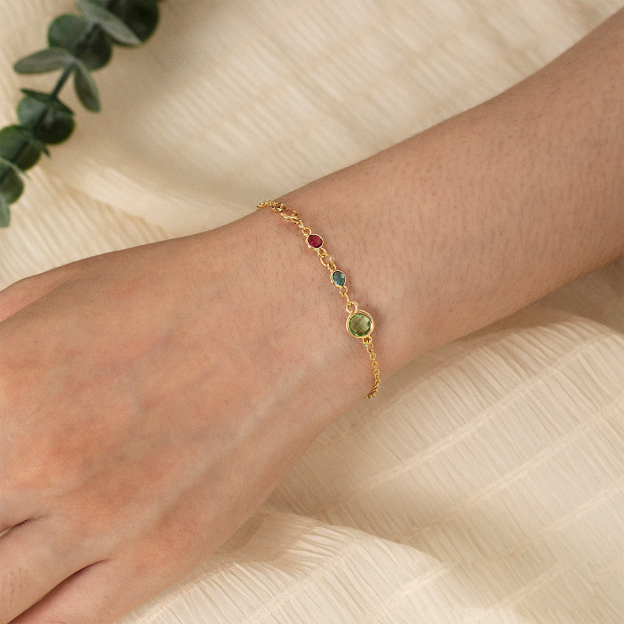 For Mama/Grandma - Custom Birthstone Circular Bracelet