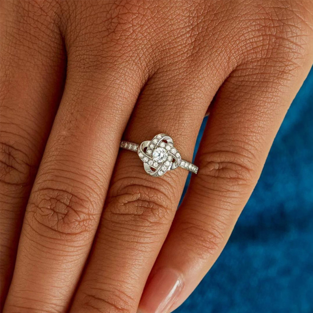 For My Unbiological Sister - S925 I Love You Knot Ring