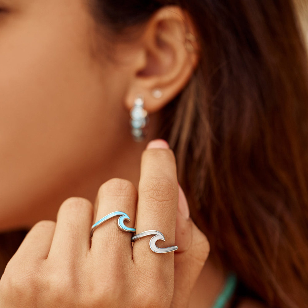 For Daughter - S925 Pick Yourself Up Turquoise Wave Ring