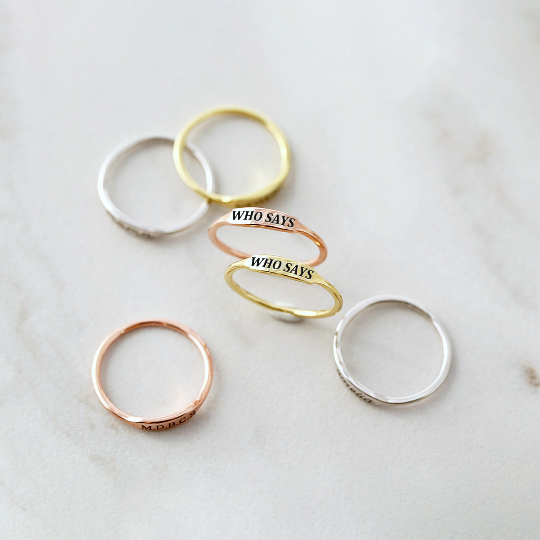 Who Says Dainty Bar Ring