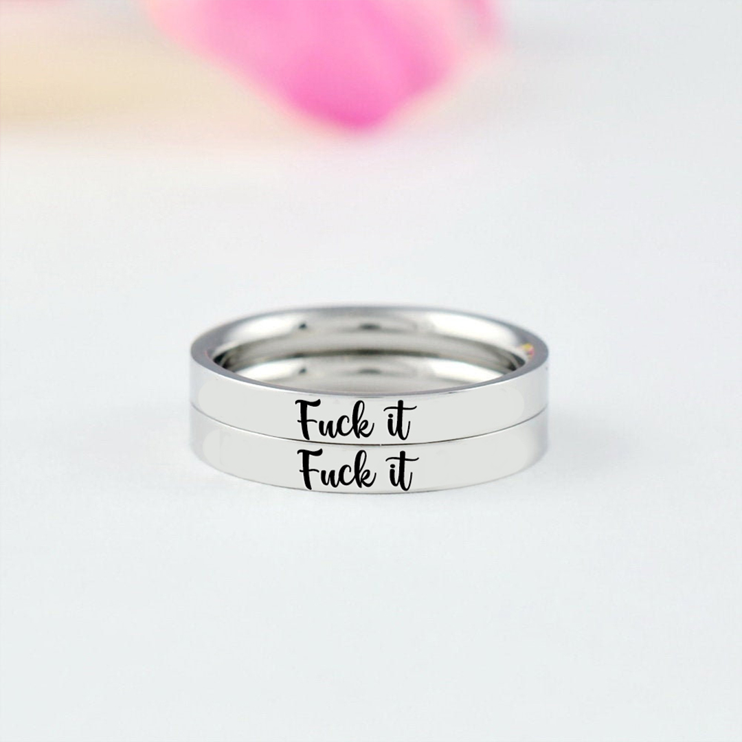 S925 Fuck It Circle Ring 