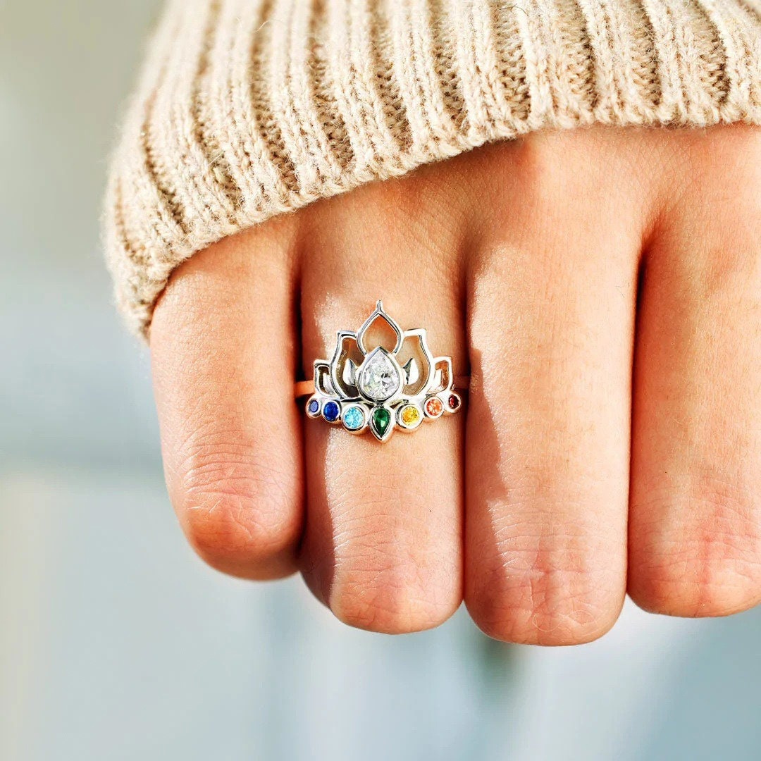 S925 Relax Chakra Lotus Flower Ring