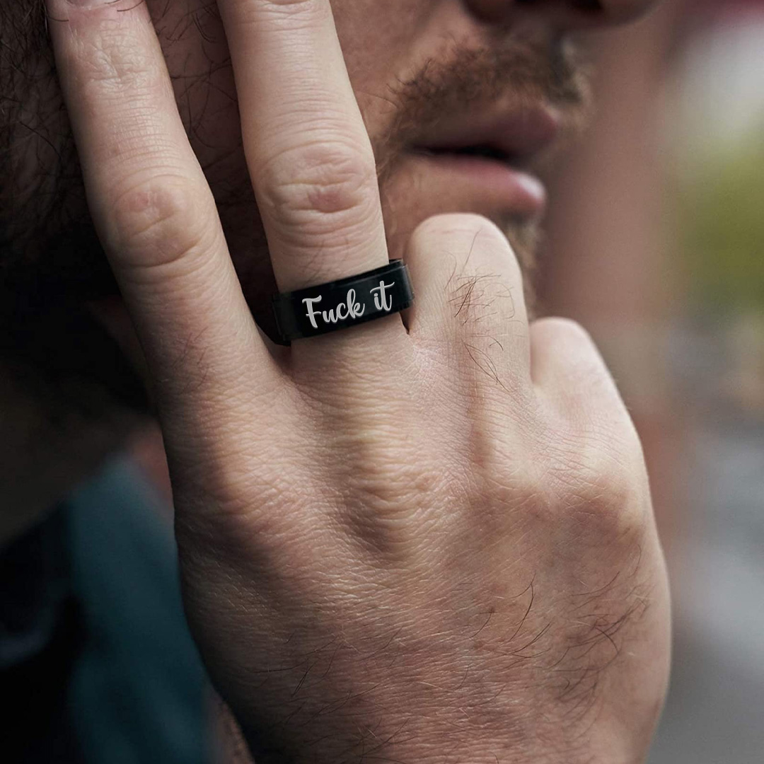 Fuck It Black Stainless Steel Ring 