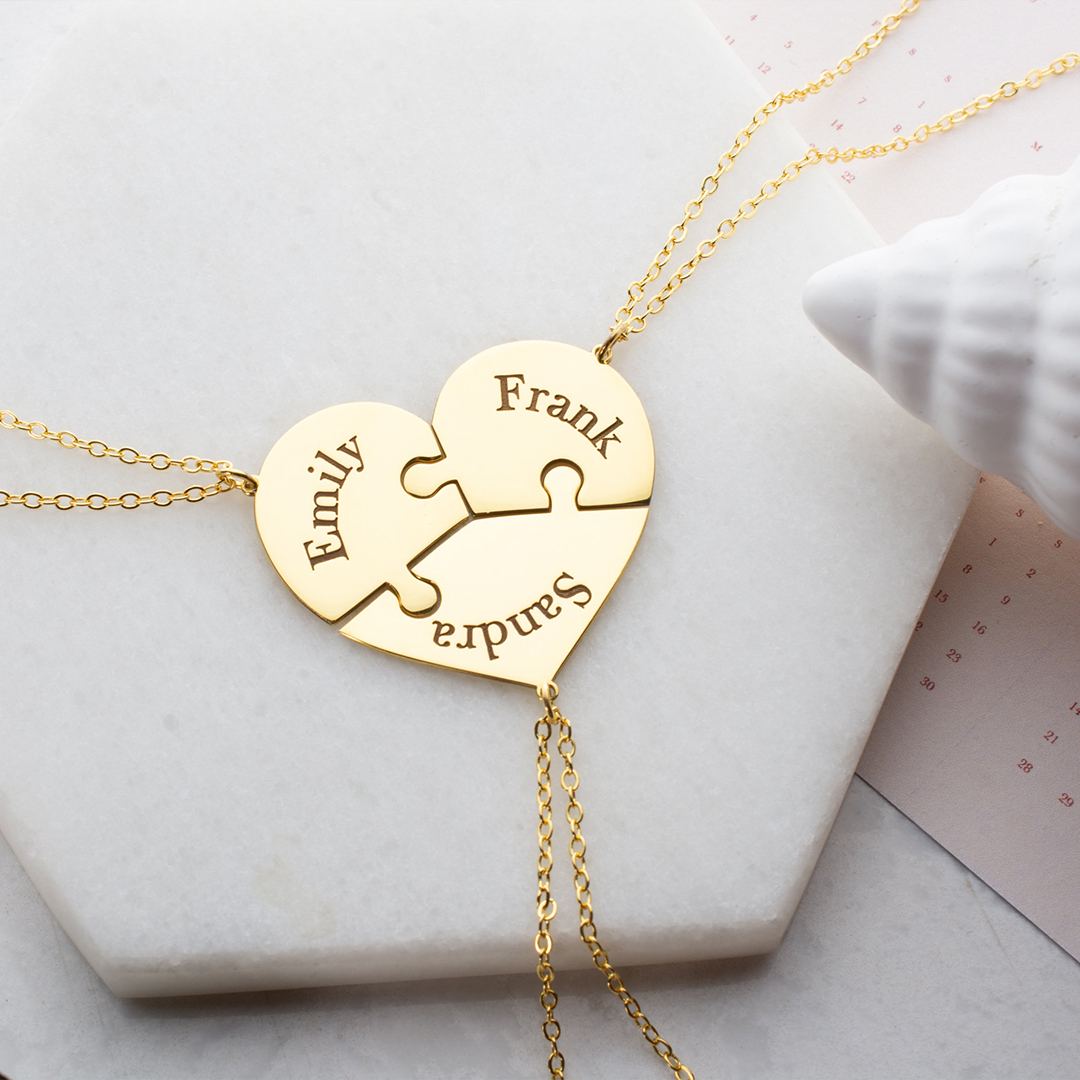 For Mother - Love Puzzle Personalized Name Necklace