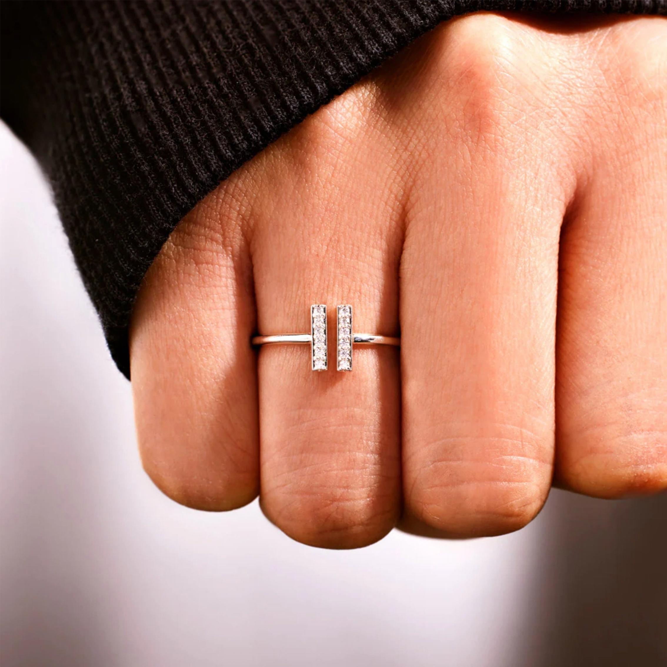 Mental Health Awareness Pause Diamond Ring