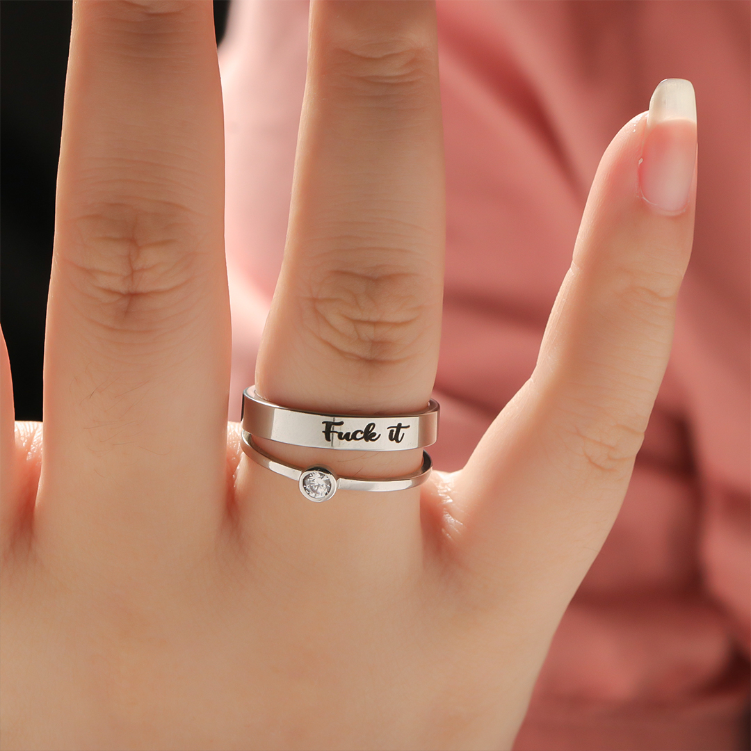 Fuck It Two-tiered Stacking Ring