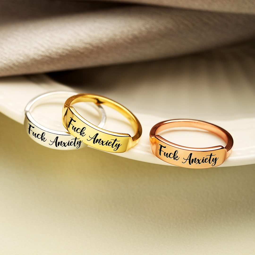 FUCk Anxiety Bar Ring