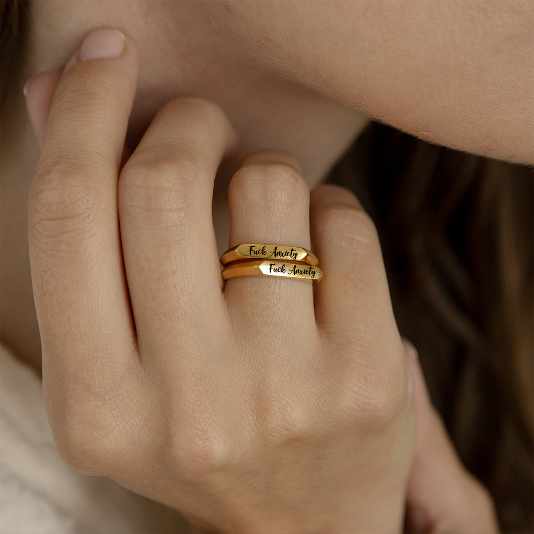 Fuck Anxiety Bar Ring