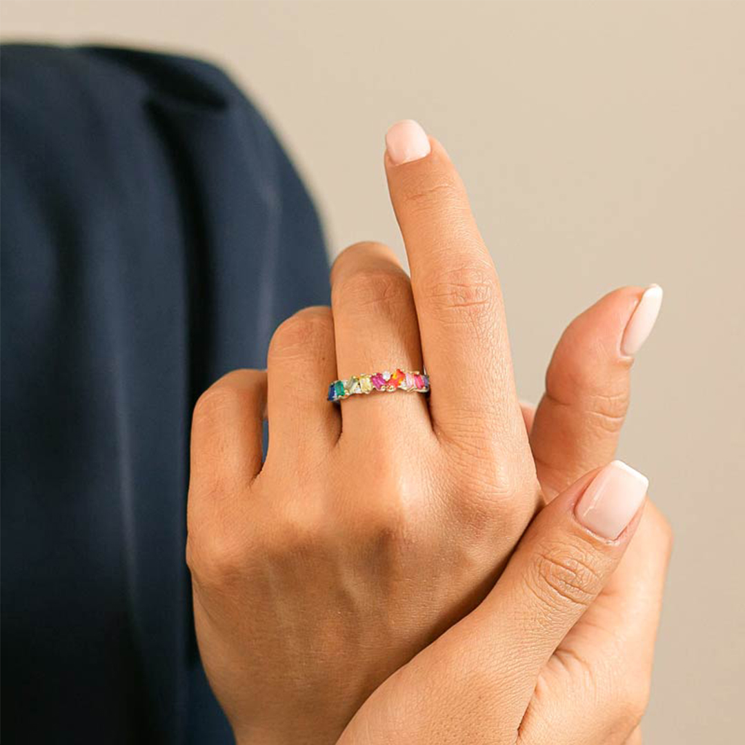 For Self - S925 Colorful Crystal Ring