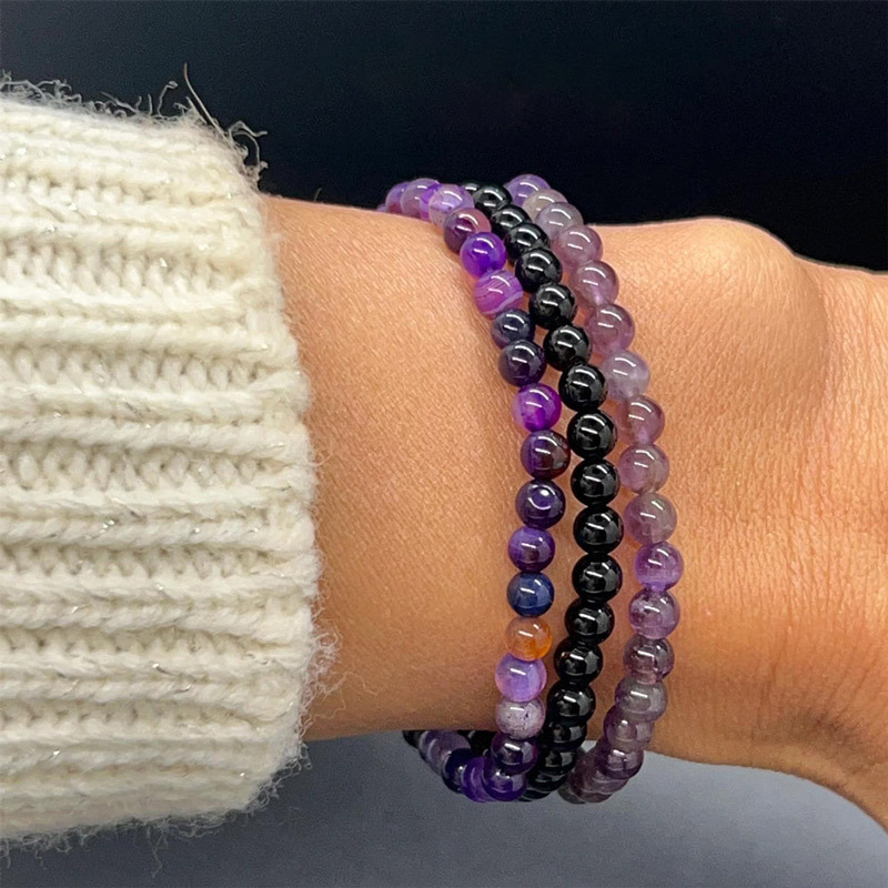 I Will Love And Protect You From Anything You Fear Amethyst Stress Relief Beaded Bracelet Set