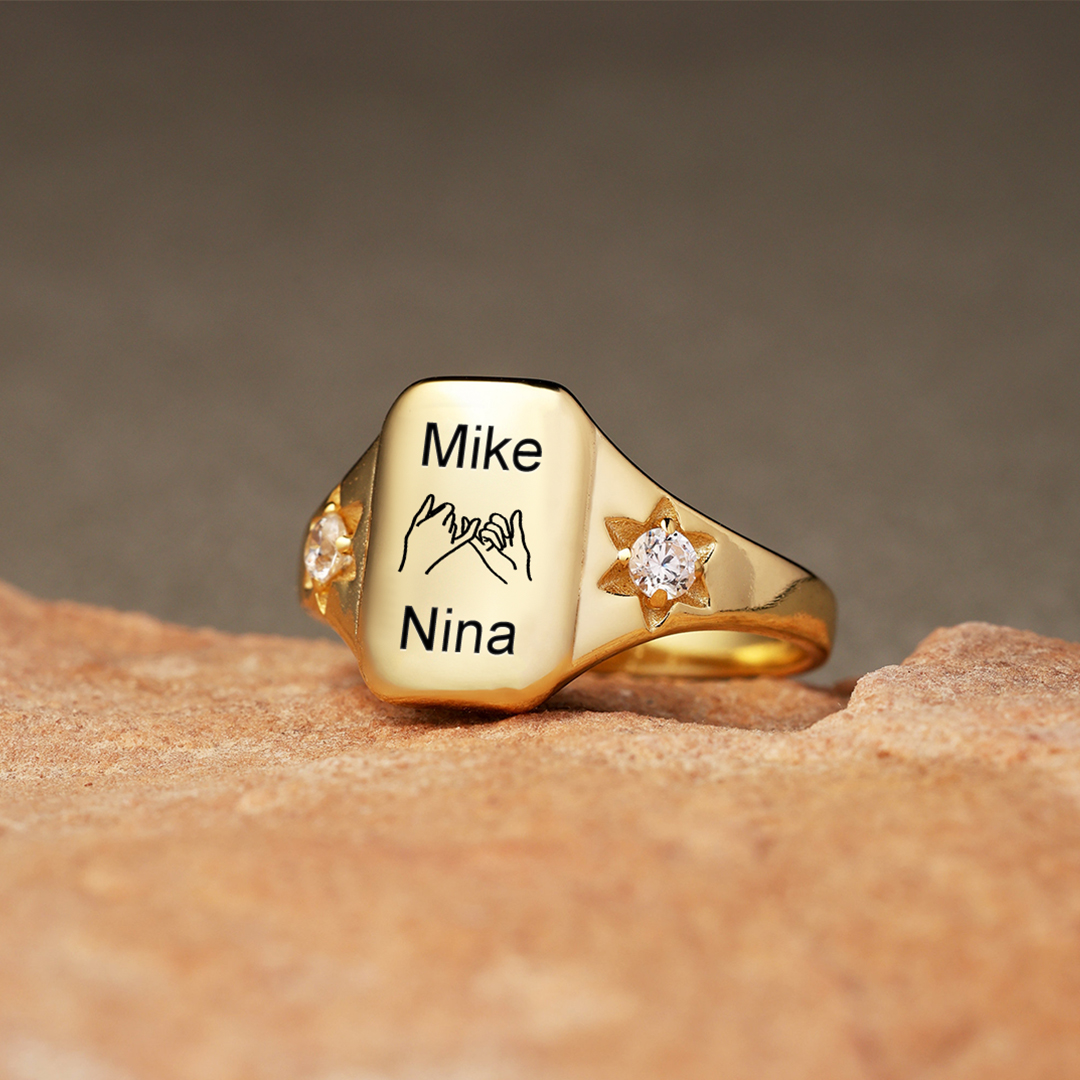 S925 Custom Names  Dainty Ring