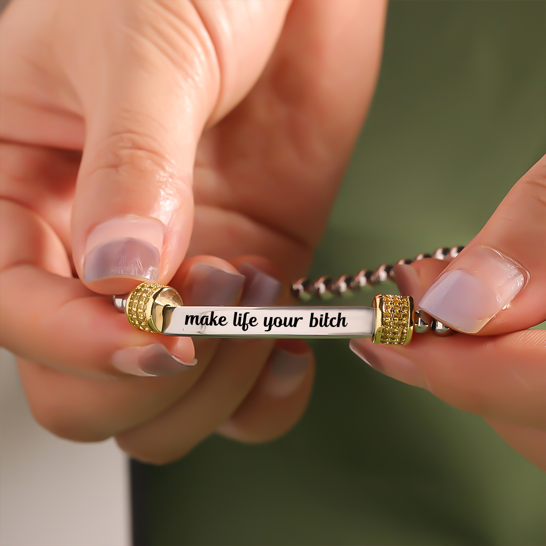 Fighting Long Diamond Beaded Stretch Bracelet