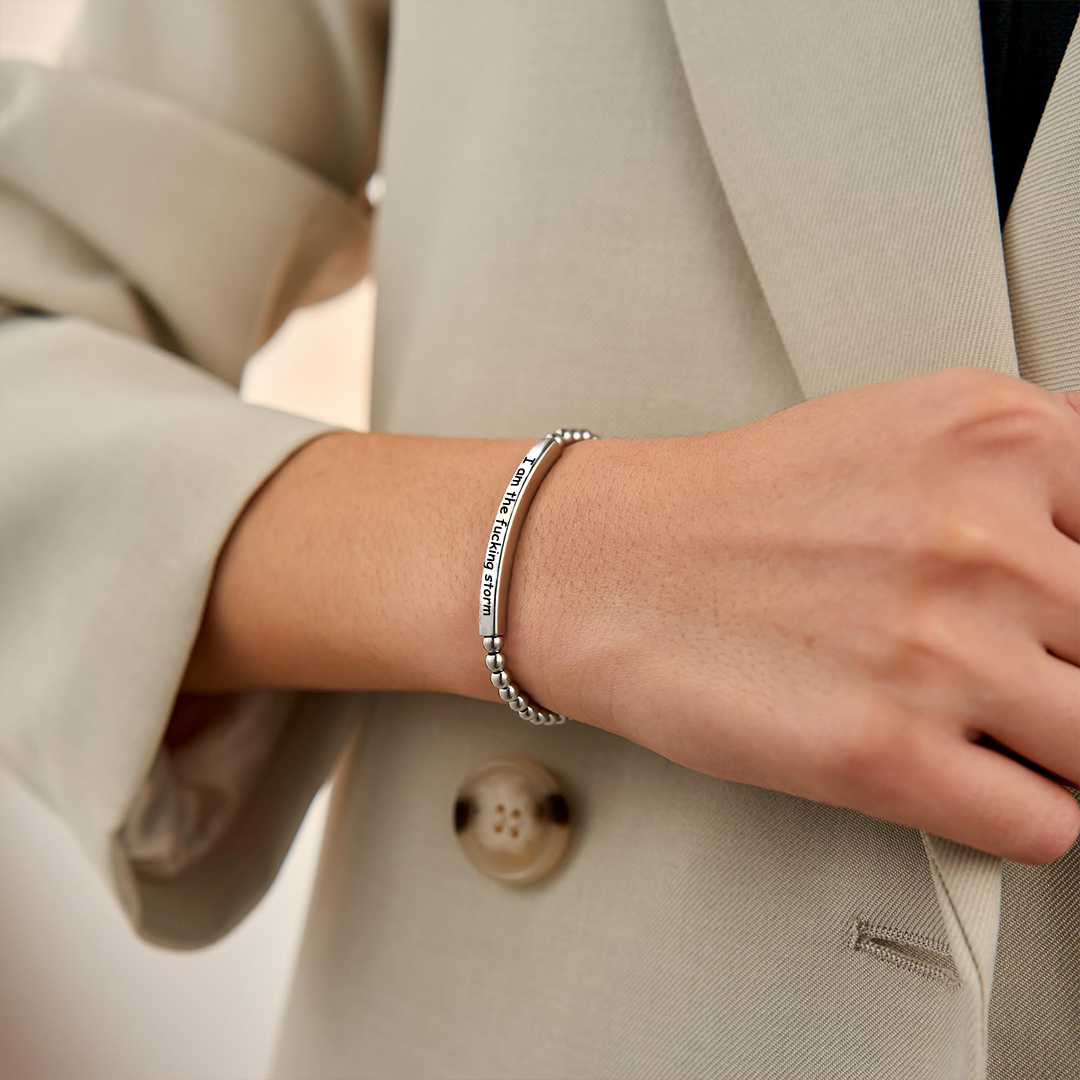 I Am The Fucking Storm Long Beaded Bracelet 