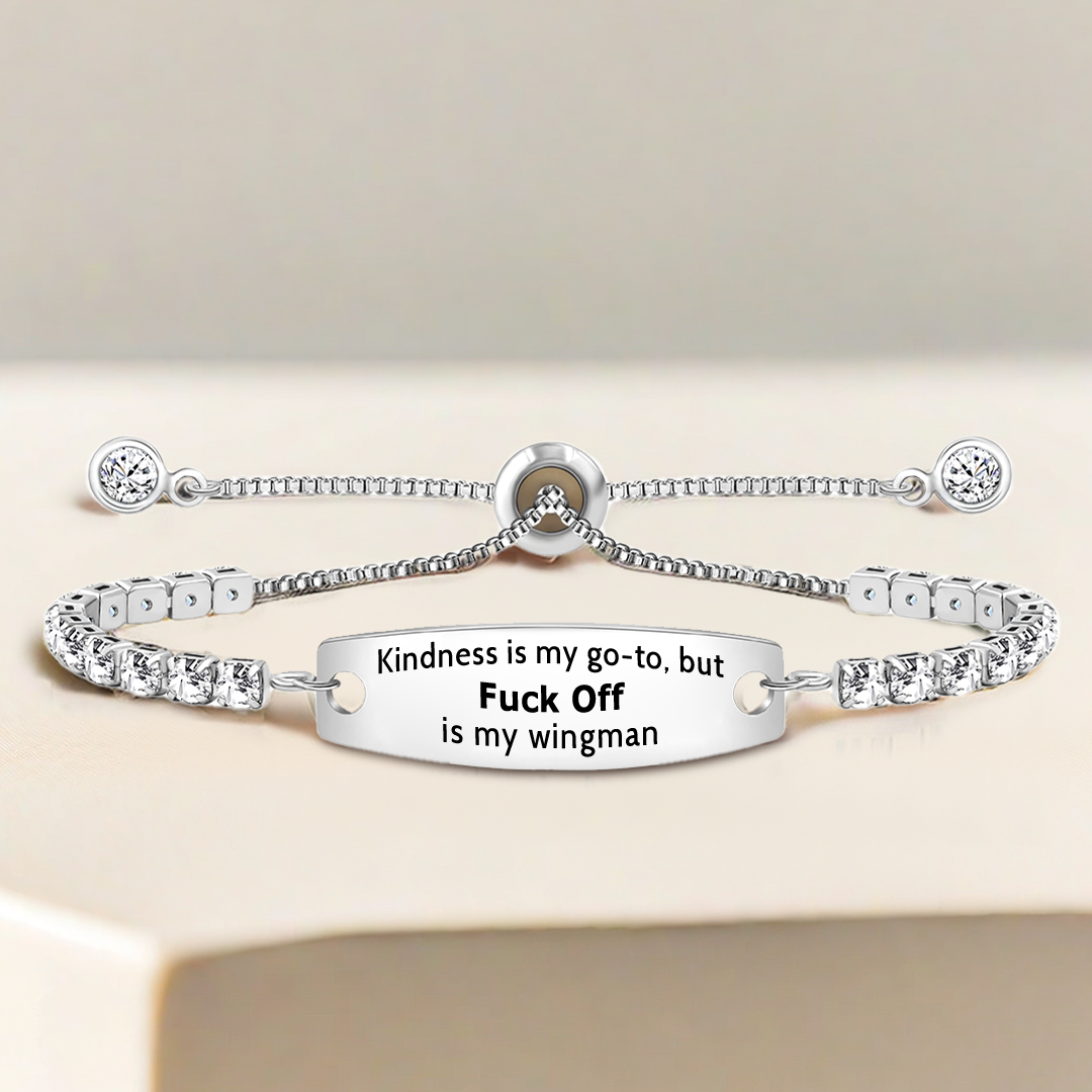 Fuck Off Engraved Tennis Bracelet