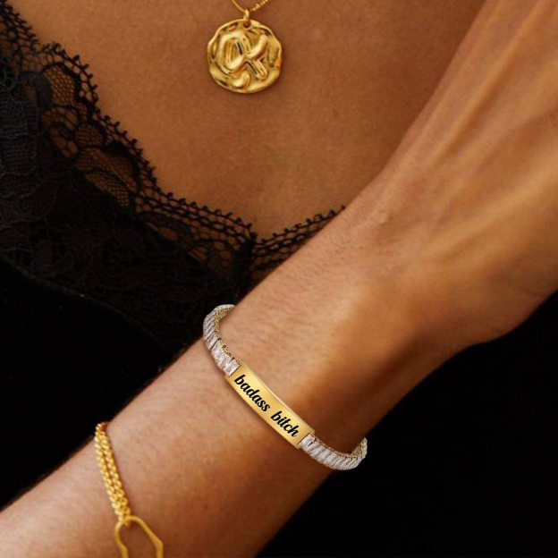 Badass Bitch Short Tennis Bracelet