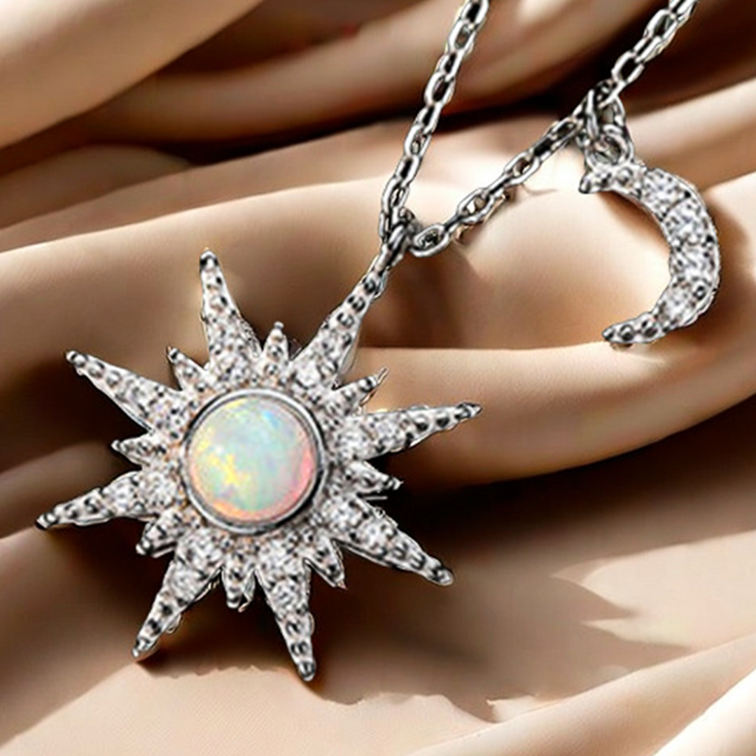 For Bonus Daughter - Hearts Are Linked Moon And Star Necklace