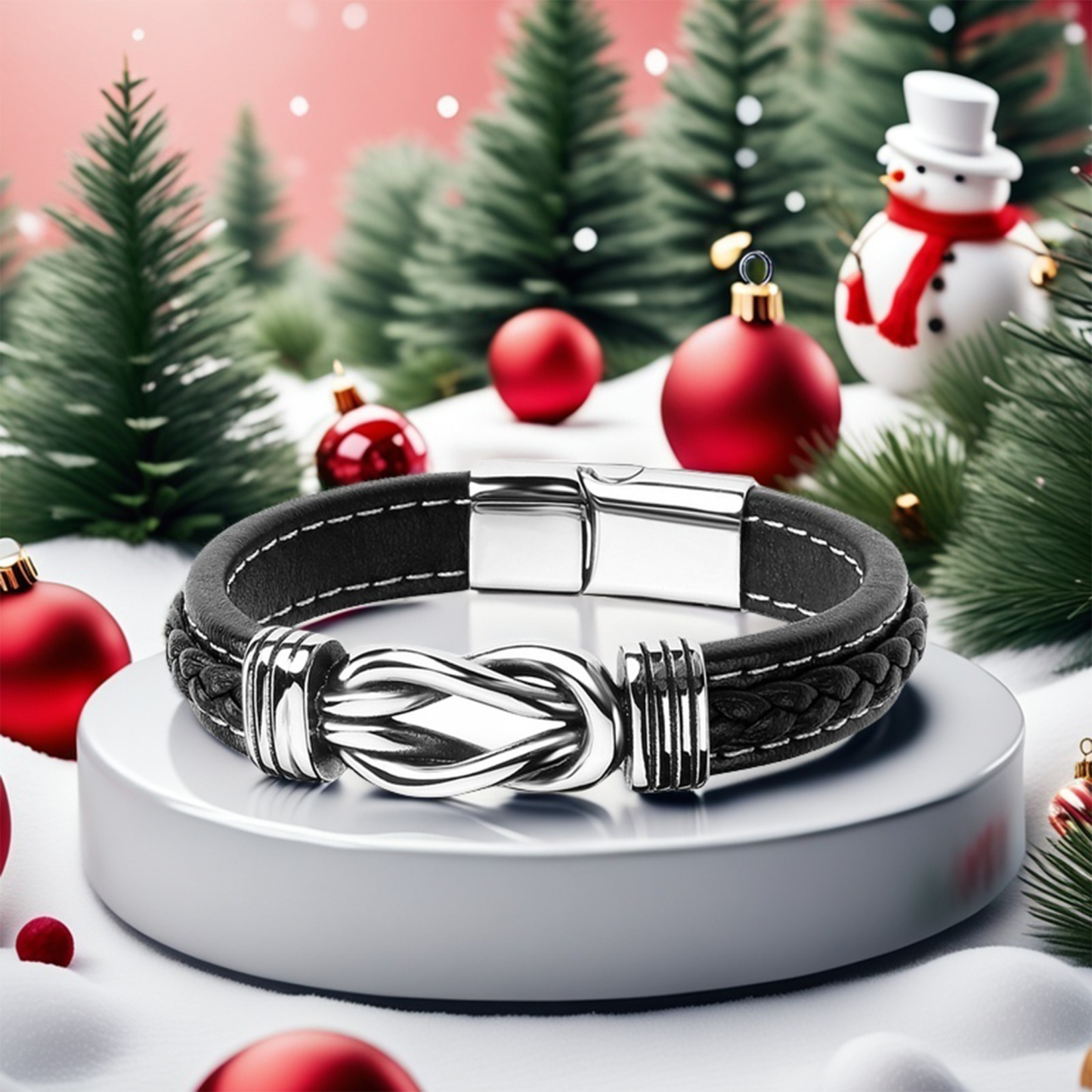 For Son - Mother & Son A link That Can Never Be Undone Black Knot Bracelet