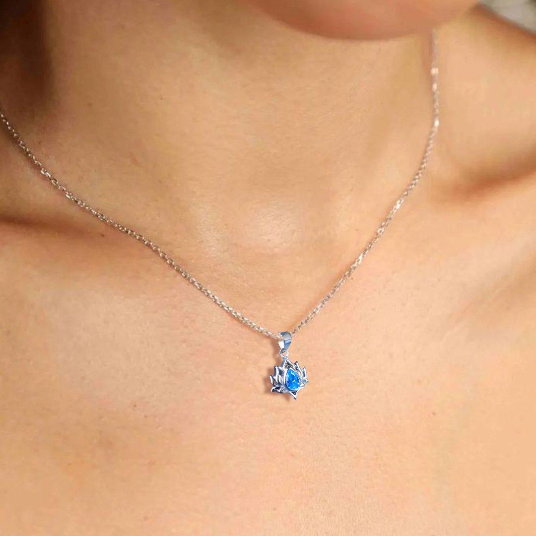 Rebirth crystal lotus necklace