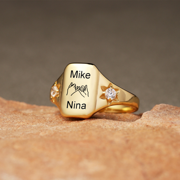 S925 Custom Names  Dainty Ring