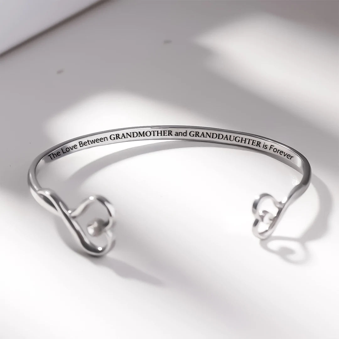 The Love Between Grandmother And Granddaughter Is Forever Double Heart Bracelet