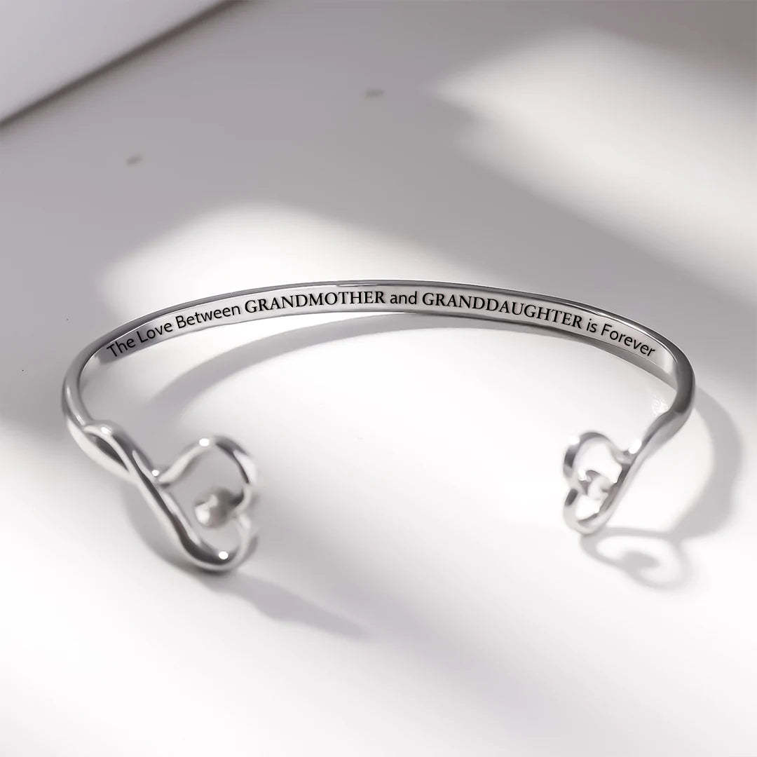 The Love Between Grandmother And Granddaughter Is Forever Double Heart Bracelet