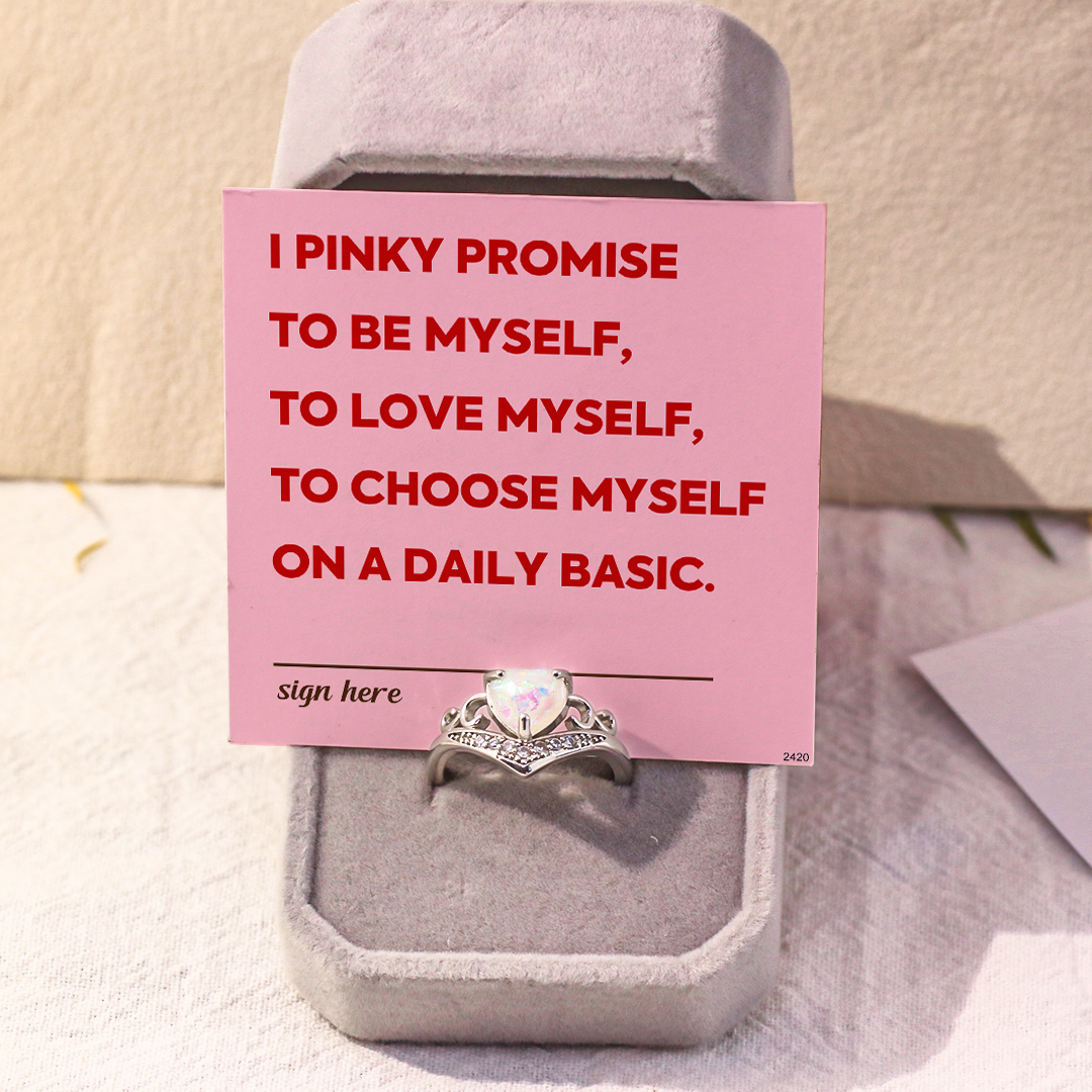 Self Love Love Pinky promise Crown Opal Stone Ring