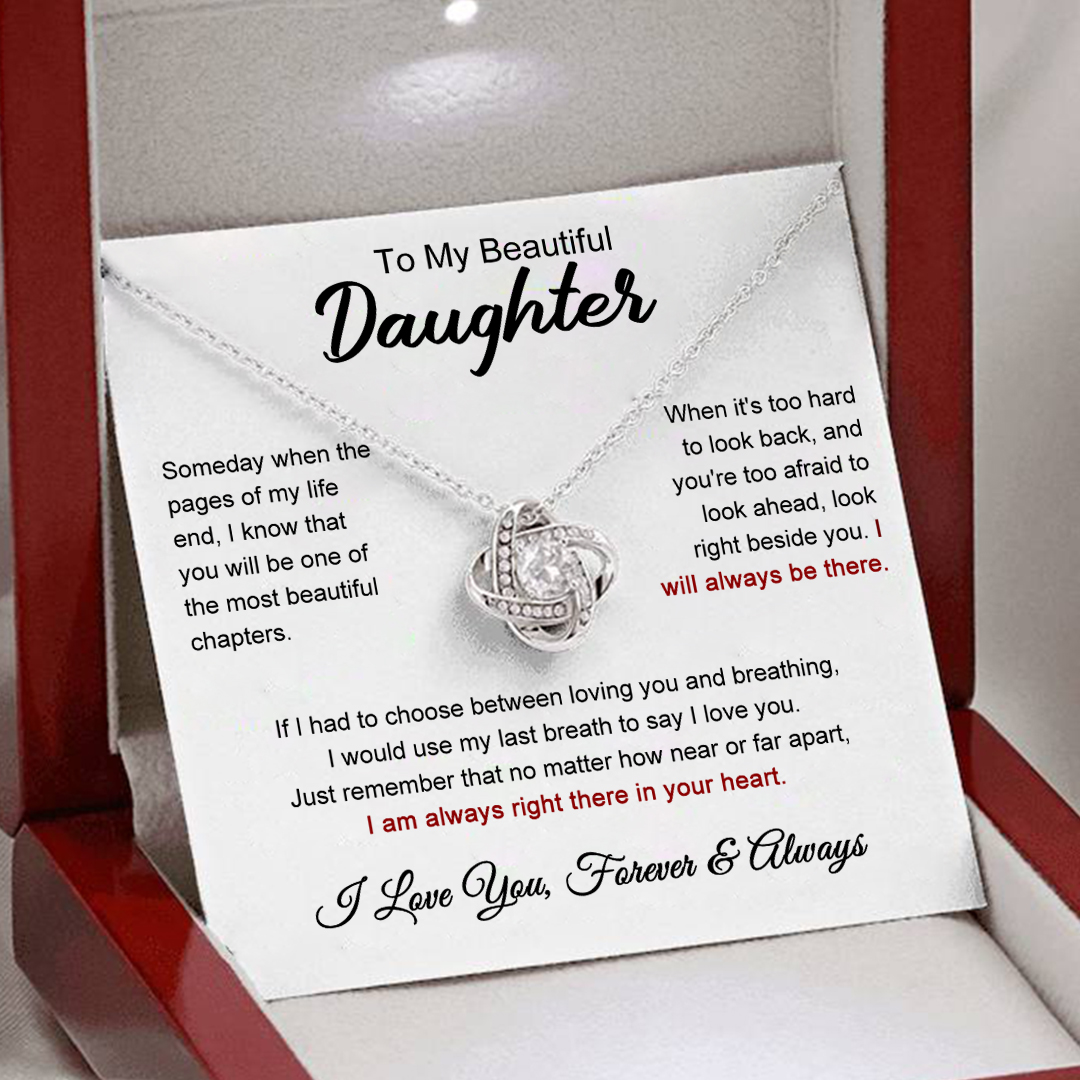 For Daughter - S925 I am always right there in your heart Necklace
