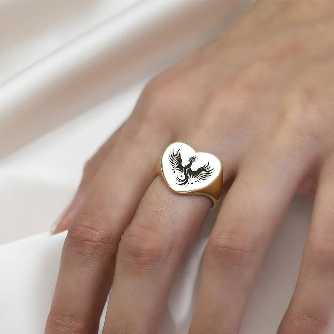 Phoenix rising from ashes Ring