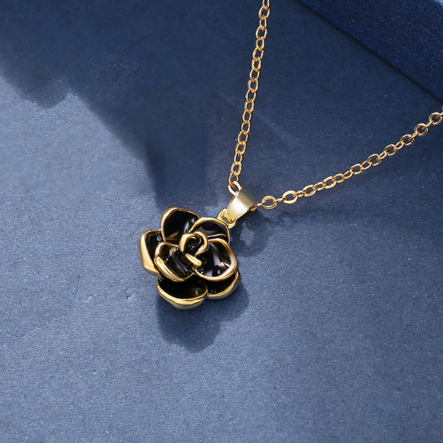 Strong As Fuck Black Rose Elegant Necklace