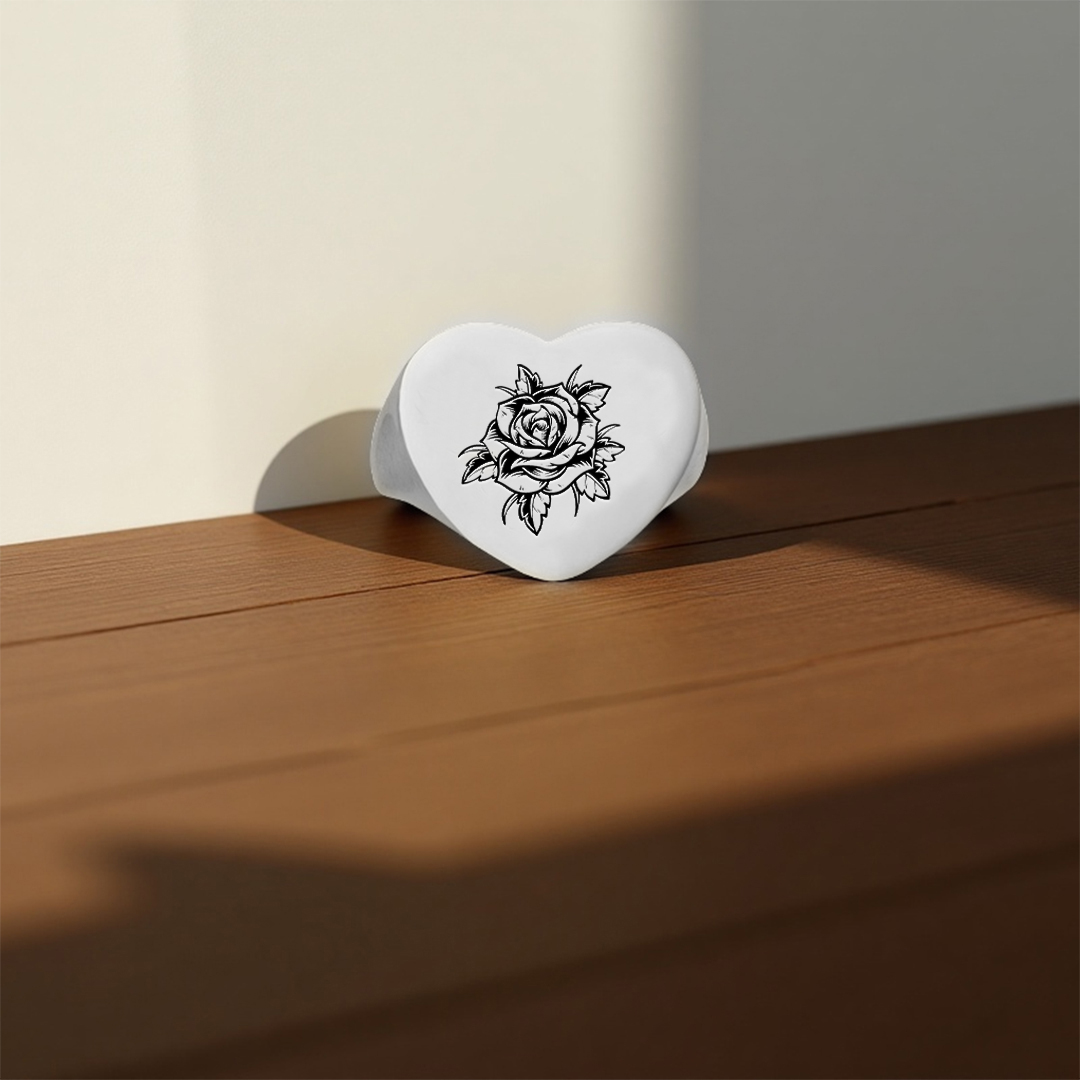 Black rose stands for survival Love Ring