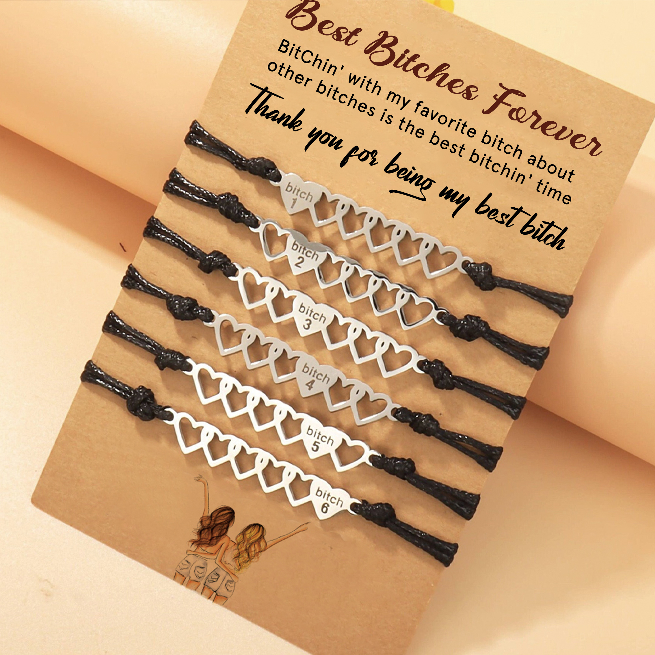 For Friend -Best Bitches Forever Braided Bracelet