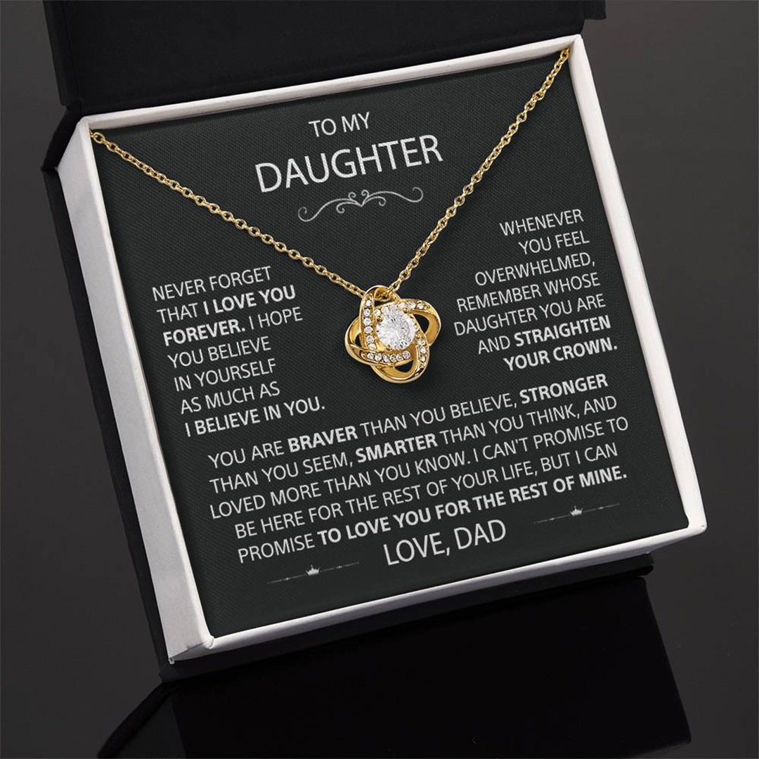 For Daughter - Love From Dad Love Knot Necklace