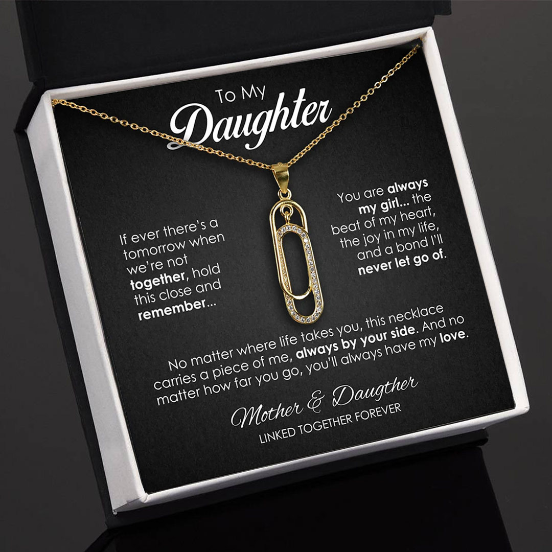 For Daughter - Mother & Daughter Linked Together Forever Circle Necklace