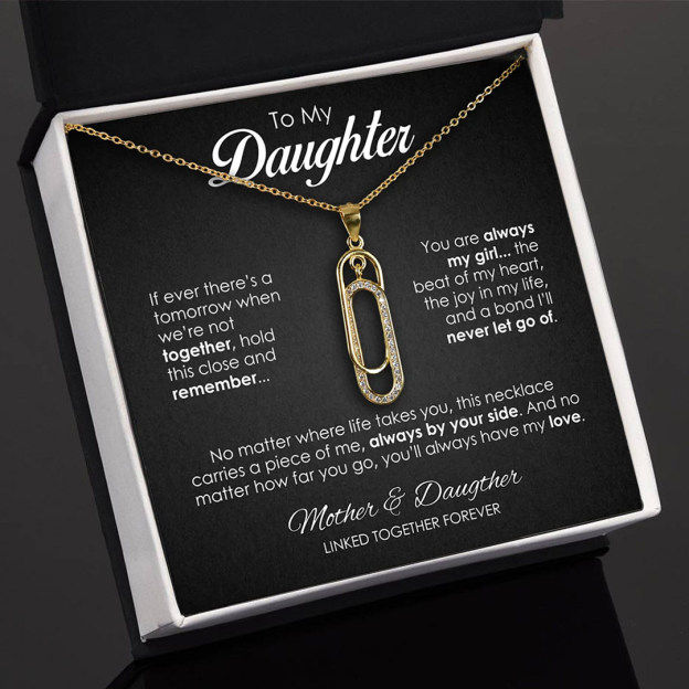 For Daughter - Mother & Daughter Linked Together Forever Circle Necklace