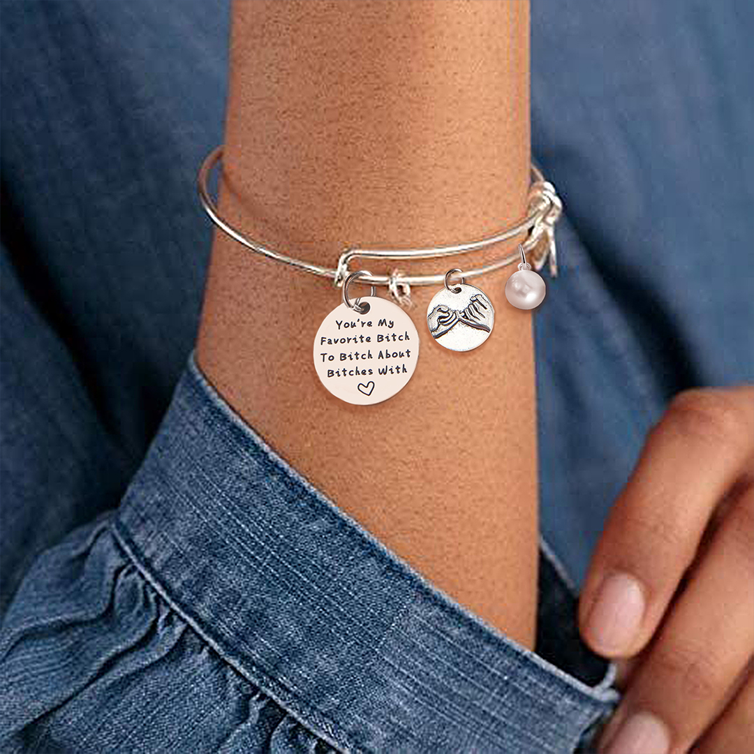 For Friend- Best Bitches Forever Bangle Bracelet