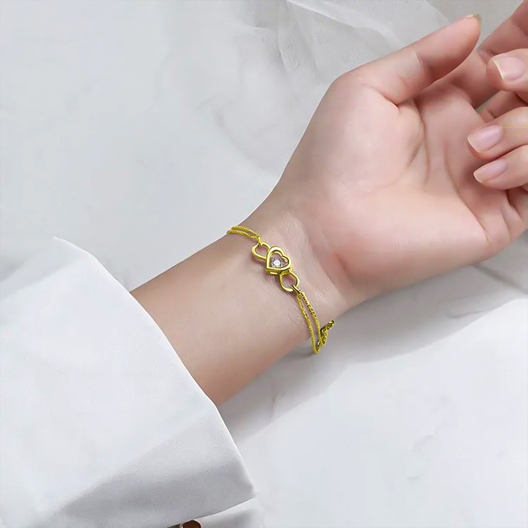 For Mother & Daughter-Heart Double Chain Bracelet